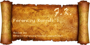 Ferenczy Kornél névjegykártya