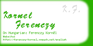 kornel ferenczy business card