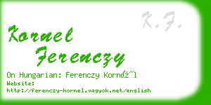 kornel ferenczy business card